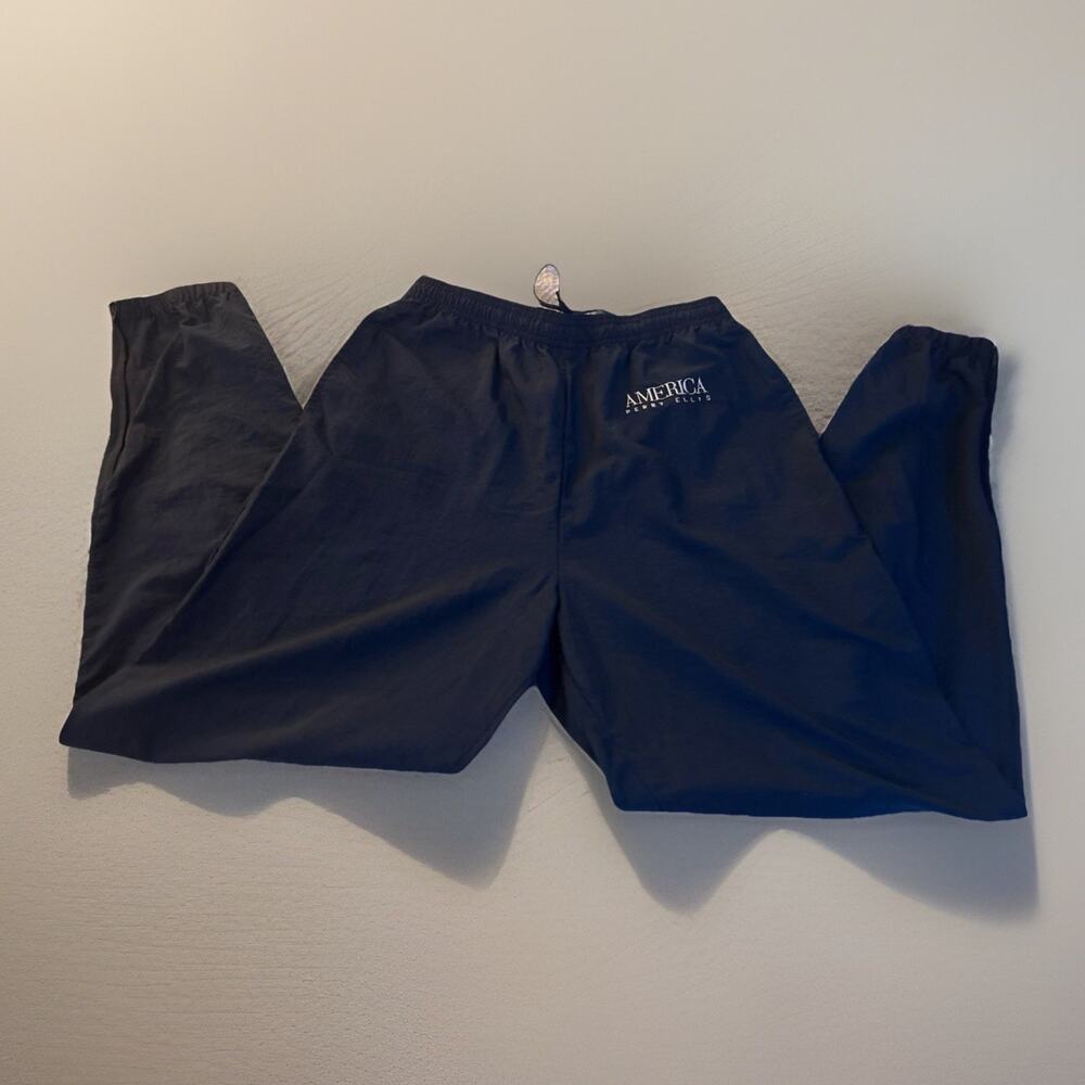 Vintage Perry Ellis America Active Teal Nylon Track Pants Joggers Size L